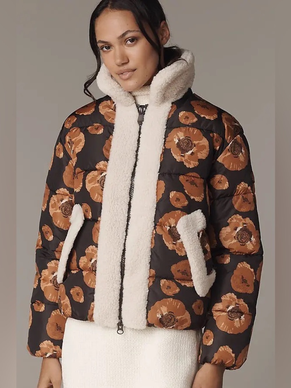 Save the Duck Faux-Shearling Puffer Jacket - Floral